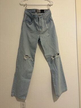 High-Rise Light Blue Distressed Women's Jeans